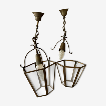 Set of 2 lantern chandeliers