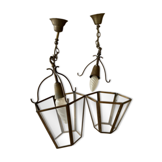 Set of 2 lantern chandeliers