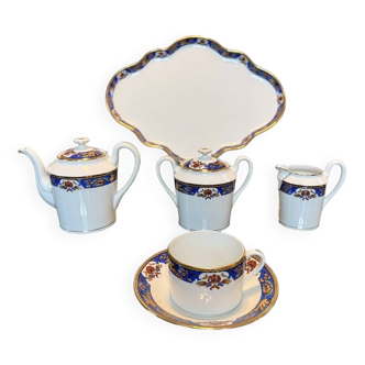 Service à Thé Porcelaine Limoges - Solitaire - Plateau Tasse Sucrier Vintage