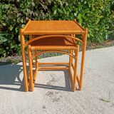 2 tables gigognes en rotin