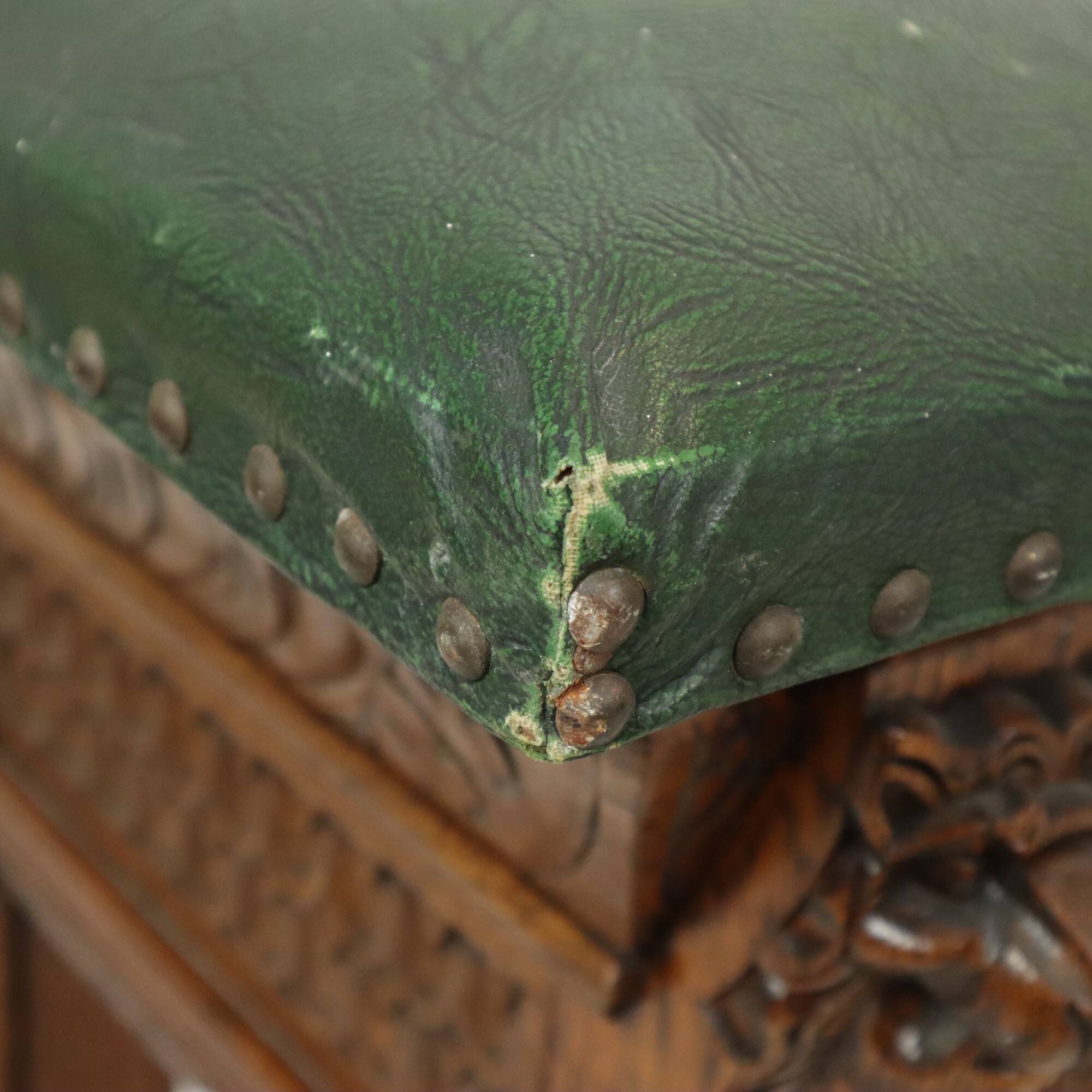 Antique Bench Carved Oak Church Renaissance Revival