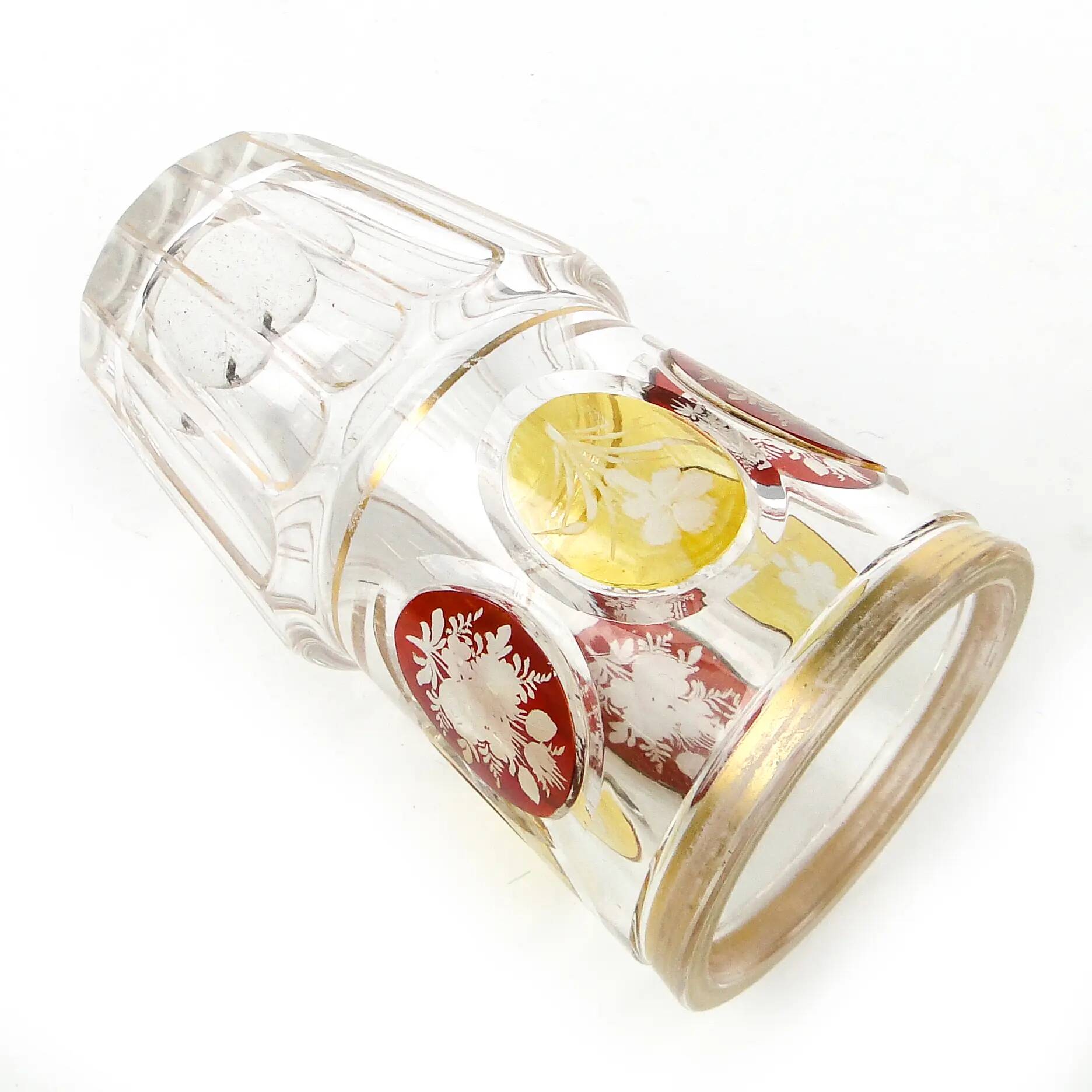 Verre Biedermeier, cristal, Bohême, République tchèque, 19e siècle