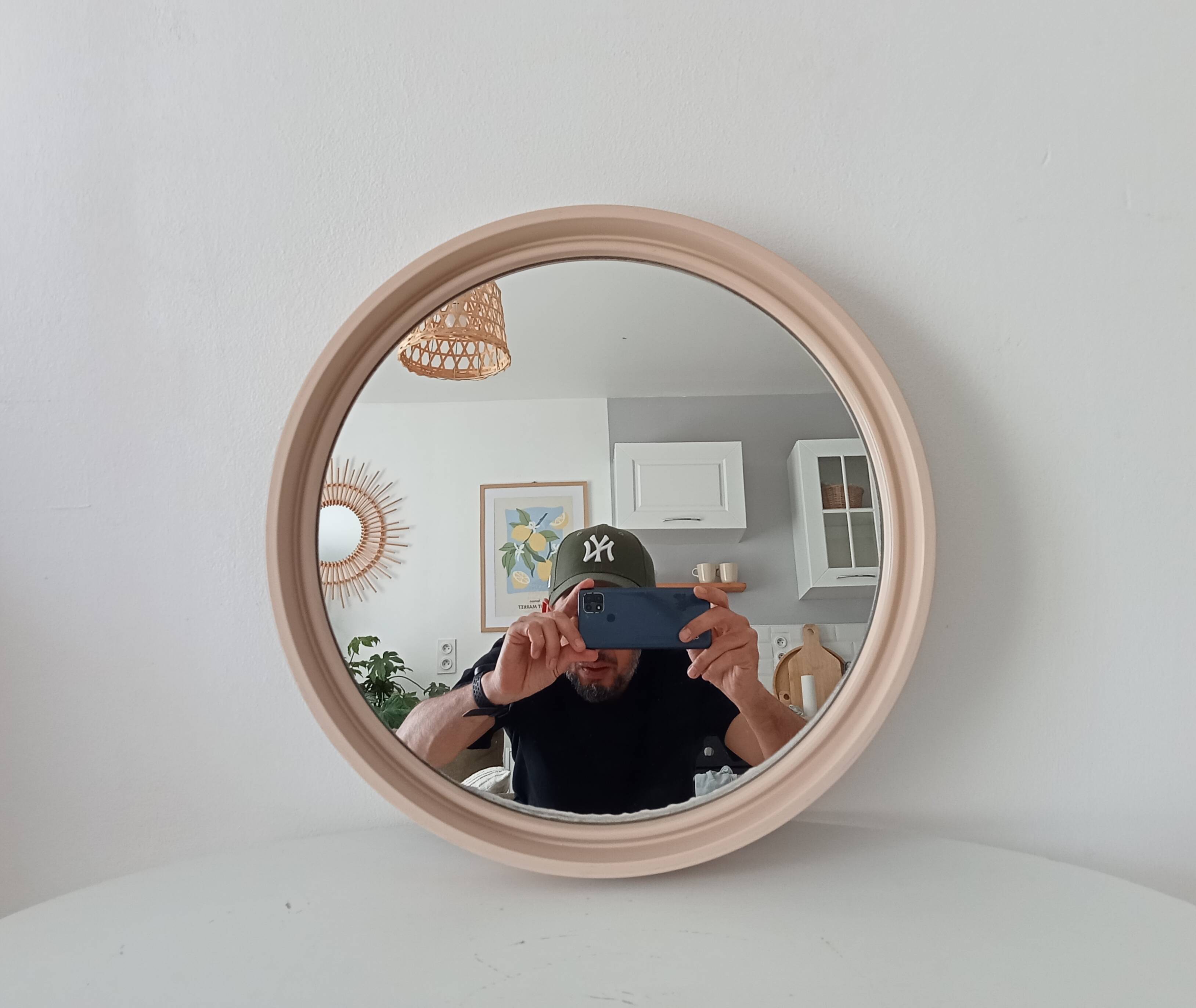Vintage round mirror from the 60s/70s.