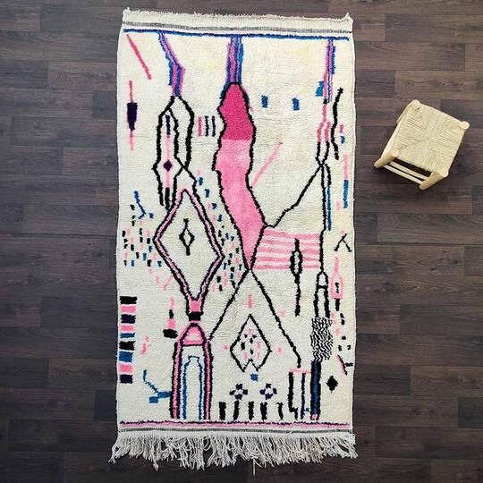 Azilal Berber Carpet Pink 135x240 cm