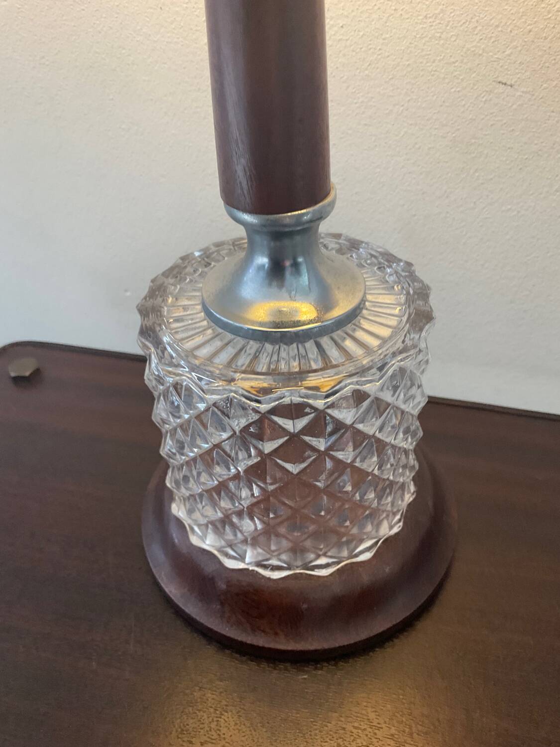 Scandinavian teak and glass lamp from the 60s