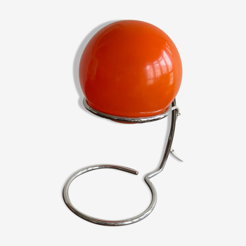 Lampe italienne opaline orange des années 70