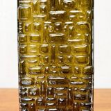 Brutalist bubble glass vase from the German space age mid-century by Emil Funke for Gral, 1960s.