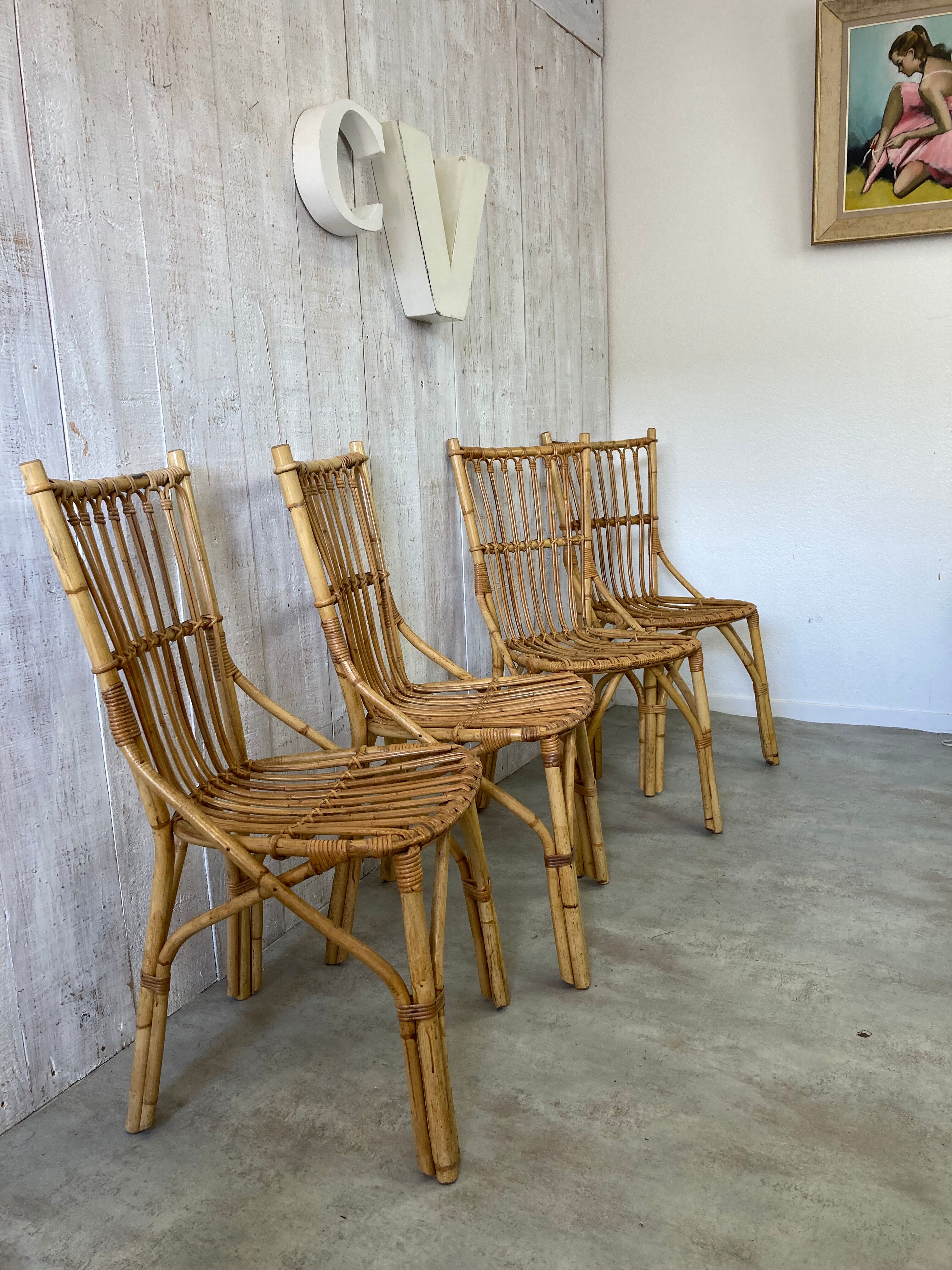 Vintage rattan chair set