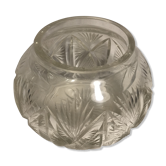 Ancien vase boule cristal taillé forme géométrique