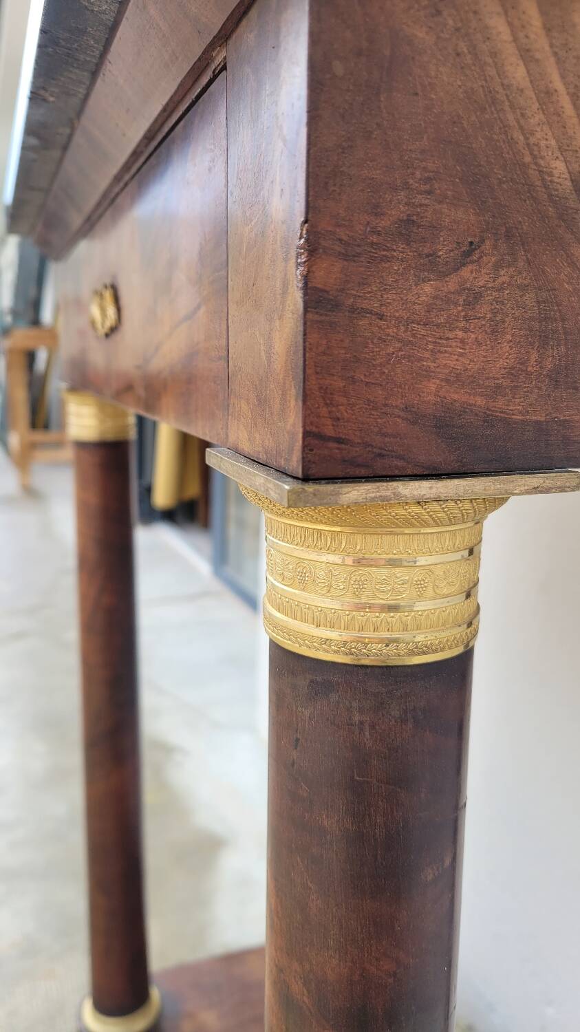 Console Empire en acajou et bronze, XIXème