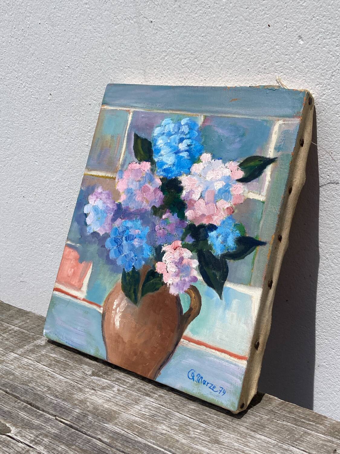 Geranium bouquet painting