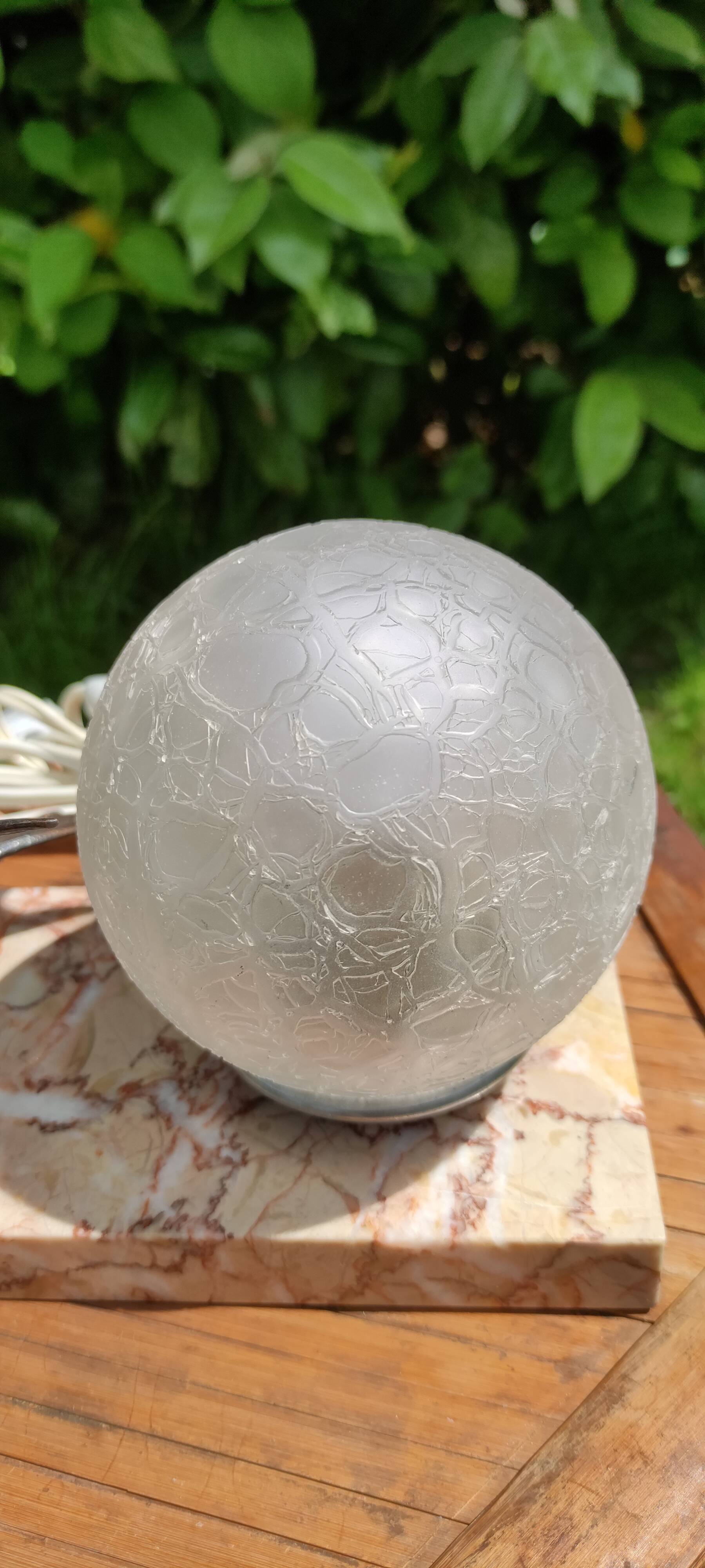 Art deco lamp, globe and marble