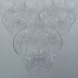 10 Daum crystal water glasses. Around 1970.