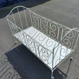 Wrought iron sofa bed + mattress + 2 sheets