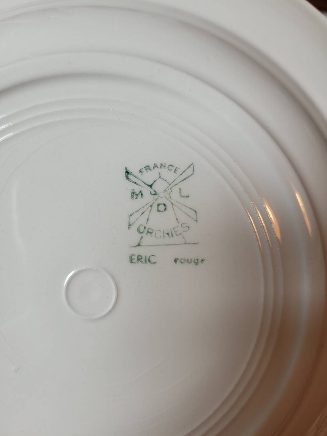 Set of 3 Eric red soup plates from Orchies