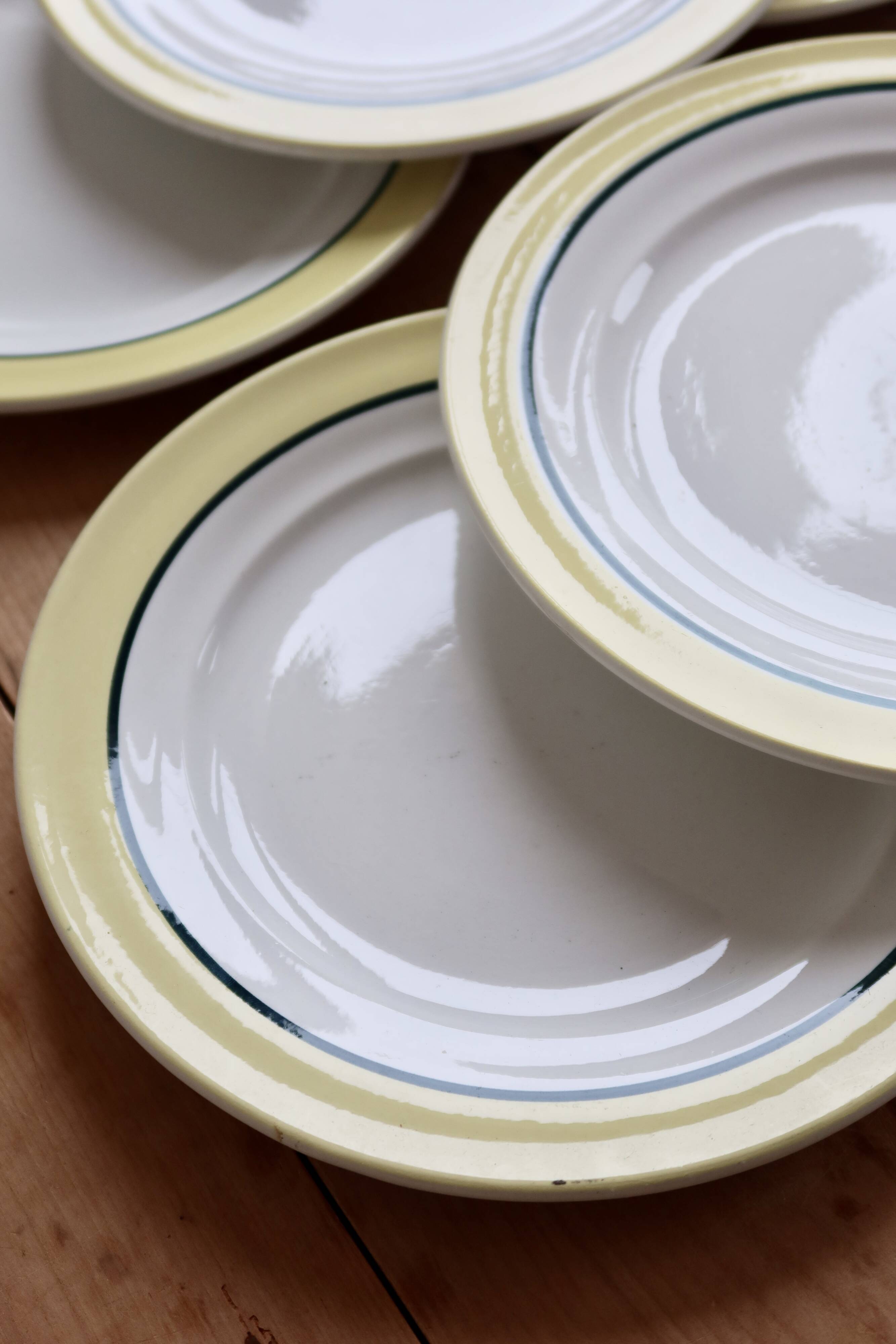 6 vintage dessert plates ceramic Céranord Saint-Amand model Nice