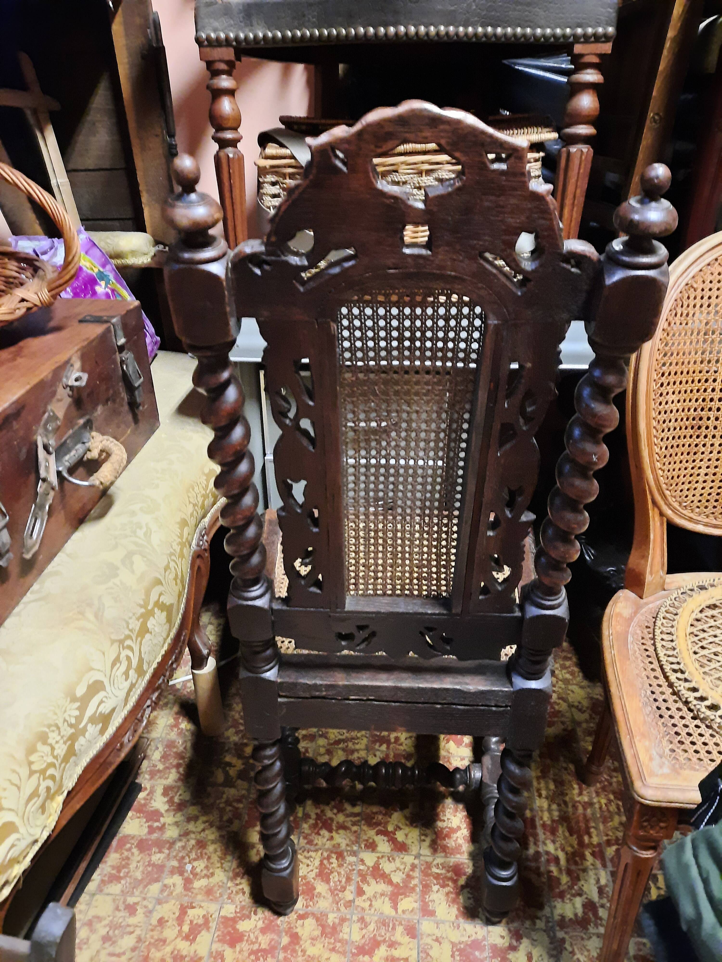 Antique turned wood chair