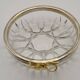 Set of 2 glass and metal bowls with a bow design.