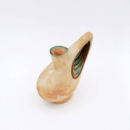 Sculptural studio ceramic Art vase by Ceramist Nikos Dazelidis, Greece 1960s