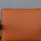 Paire de fauteuil époque 1940 simili cuir d'autruche havane