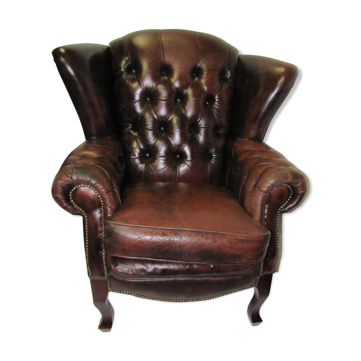 Leather faux chocolate armchair