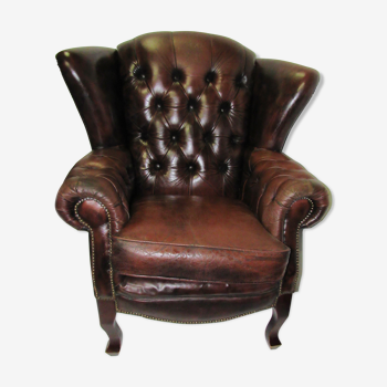 Leather faux chocolate armchair