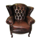 Leather faux chocolate armchair