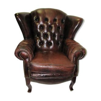 Leather faux chocolate armchair