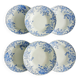 Set of 6 Saint Amand et Hamage iron earth soup plates, Bellflower