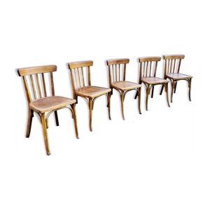 Série de 5 chaises bistrot - 1950