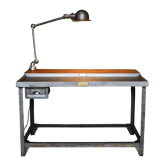 Modified industrial post office desk + Jieldé lamp