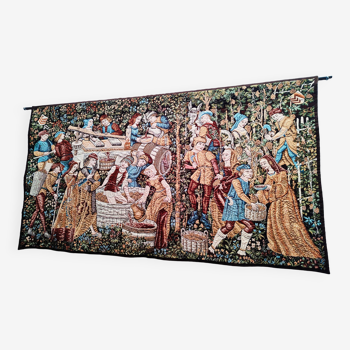 Tapestry "the grape harvest" 100x185cm / master upholsterer / flemish tapestries - jacquard