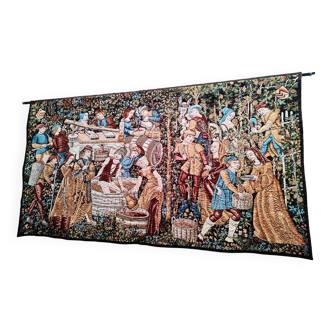 Tapisserie "les vendanges" 100x185cm / maître tapissier / flemish tapestries - jacquard