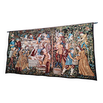 Tapestry "the grape harvest" 100x185cm / master upholsterer / flemish tapestries - jacquard