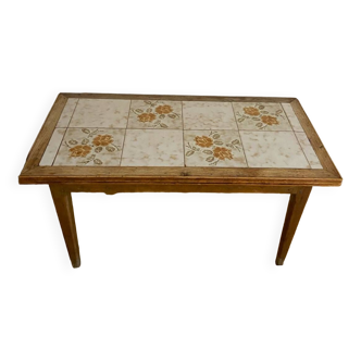 Vintage tiled and oak table