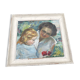Antique painting, mother and child, impressionist style, early 20th century