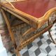 Rattan and leather booster desk