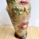Large Art Nouveau Barbotine vase from Saint-Amand