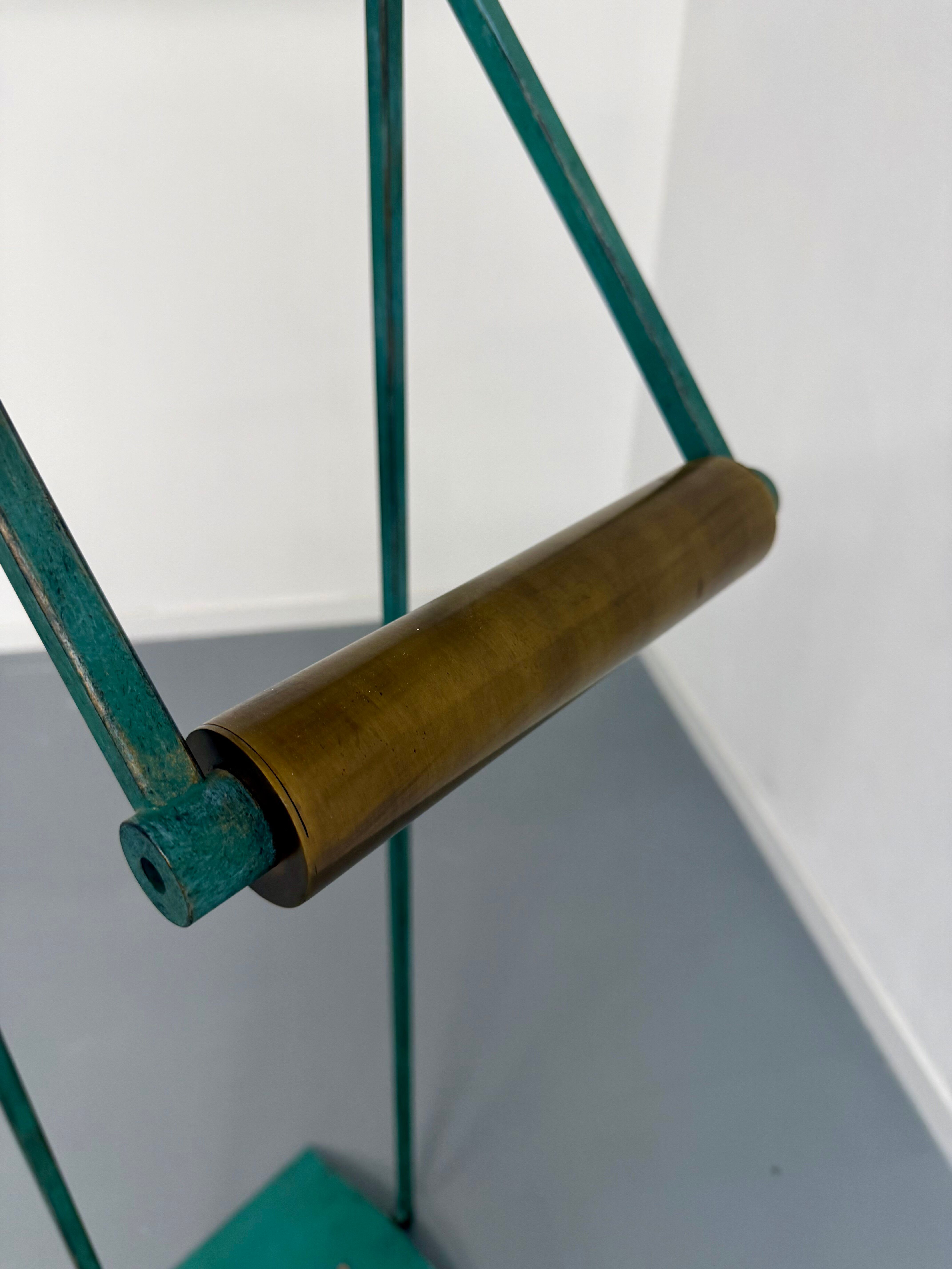 Postmodernist 1980s vintage metal halogen lamp