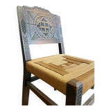 Old wooden straw chair in good condition