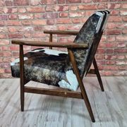 Restored Mid-Century Armchair Type B-7727 - Cowhide Print Velour - 1960s