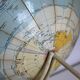 Vintage 1960 terrestrial globe by Girard Barrère in cream - 35 cm