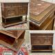 Early 20th century Breton oak serving trolley with a marble top