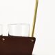 Carl Auböck II drinking glass holder, leather and brass, Austria 1950s