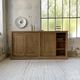 Large row of solid oak loom sliding doors