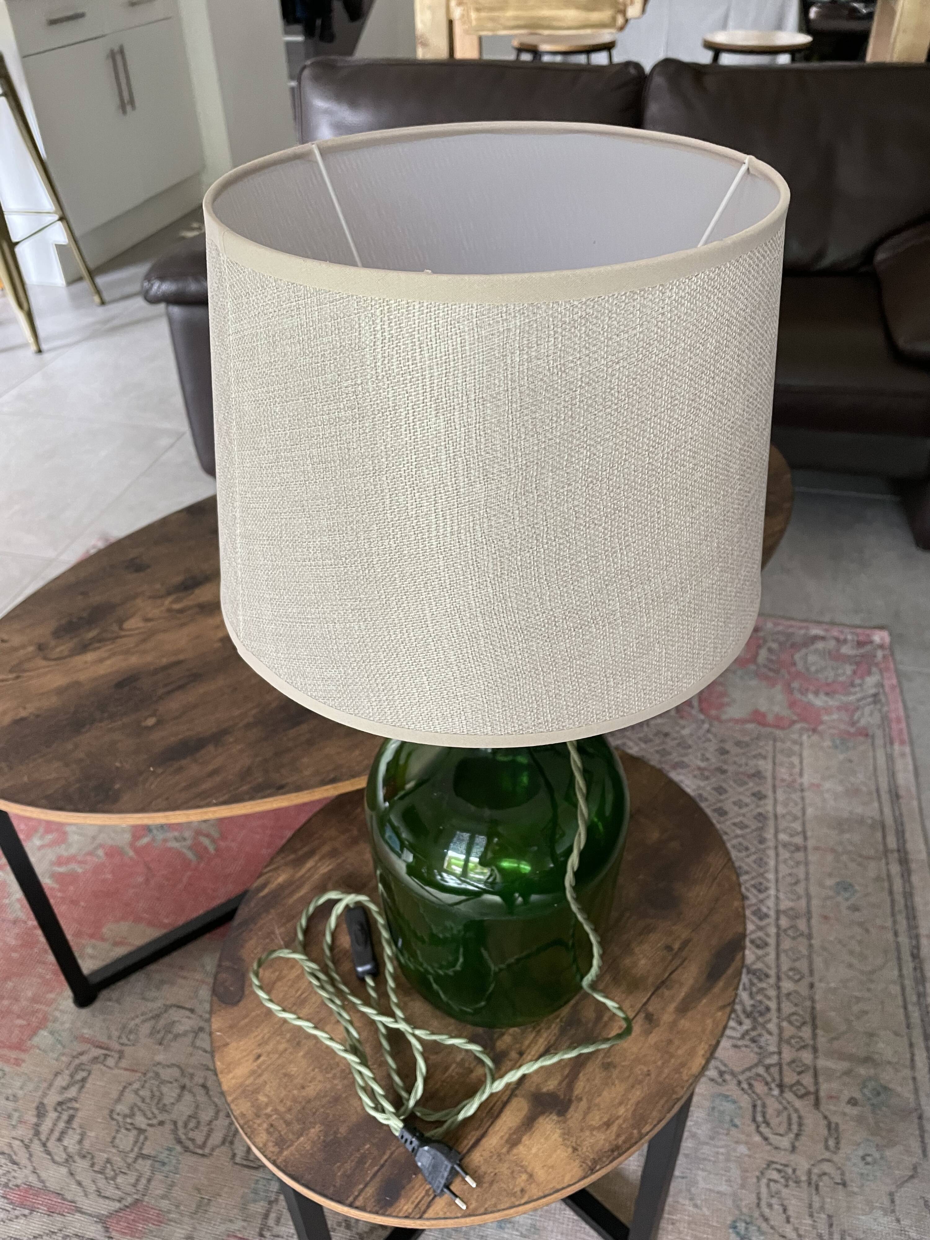 Lady Jeanne green table lamp electrified to nine