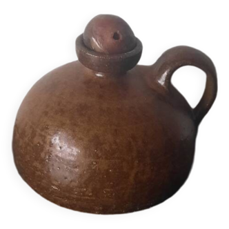 Brown ceramic carafe