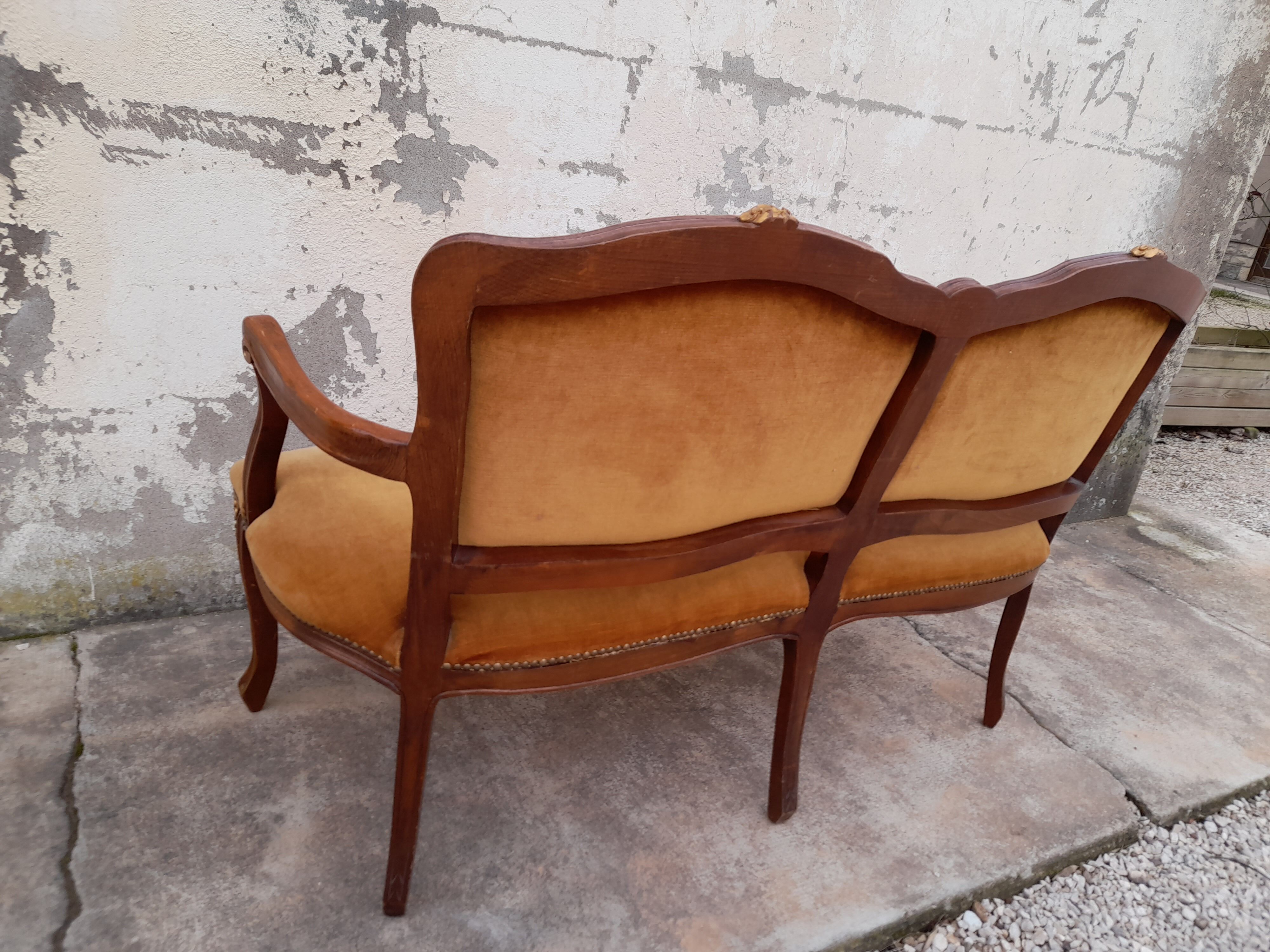 Banquette canapé style Louis XV 1930