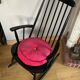 Vintage Scandinavian rocking chair in blackened wood from the 1970s