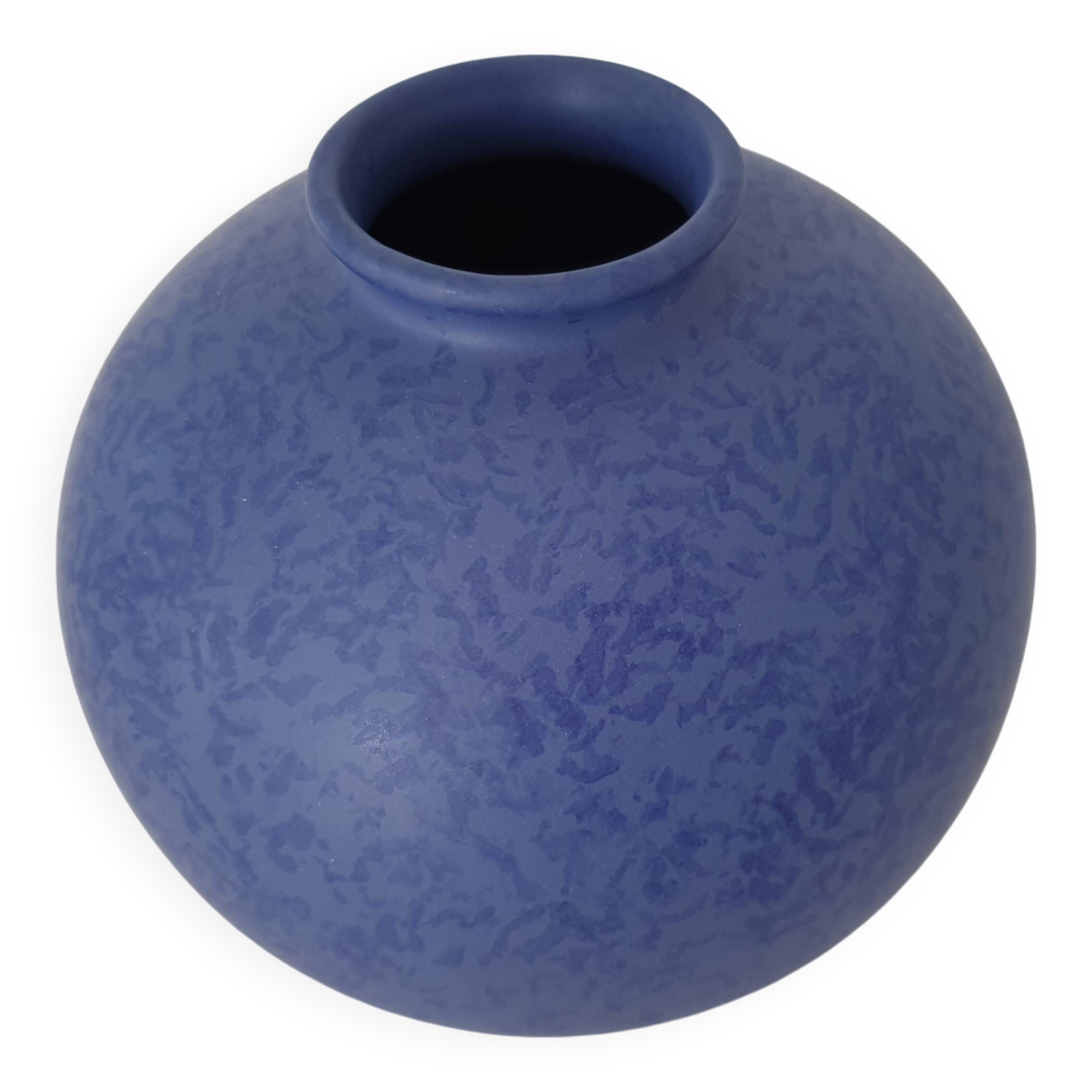 Blue ceramic ball vase diameter 19cm